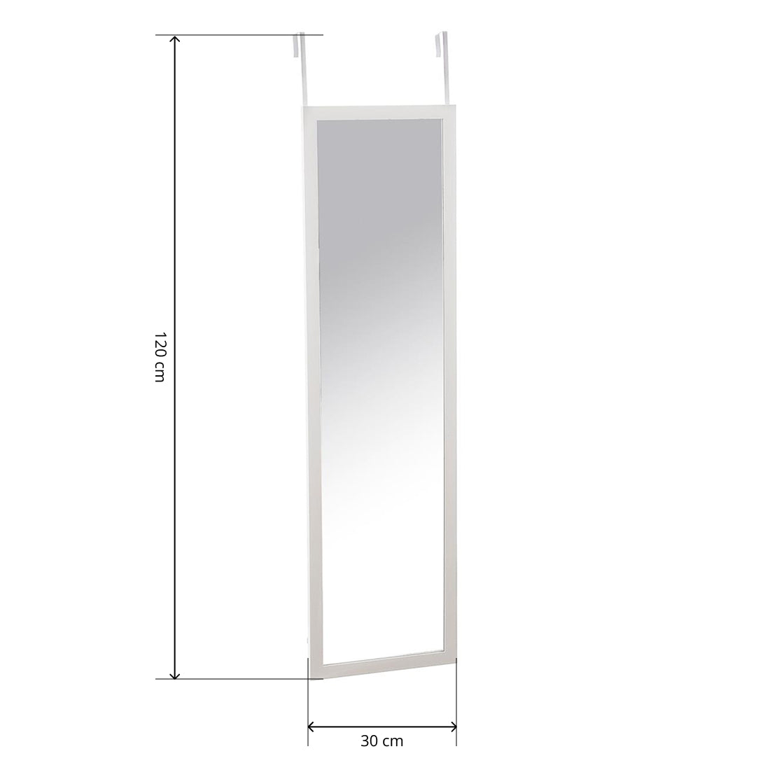 Espejo Colgante de Puerta Rectangular 120×30 cm Blanco