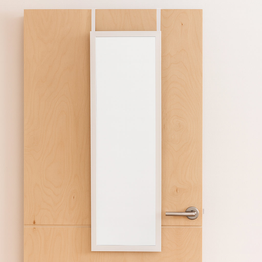 Espejo Colgante de Puerta Rectangular 120×30 cm Blanco