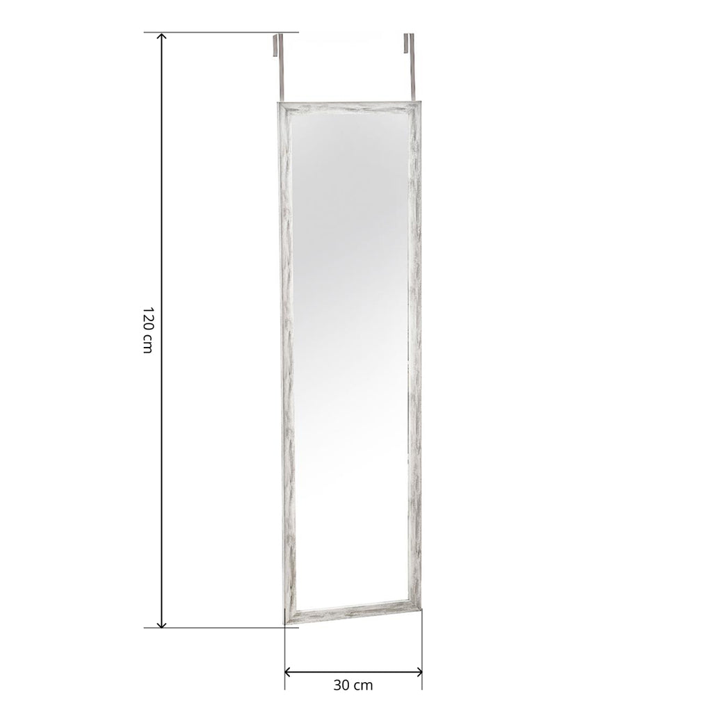 Espejo Colgante de Puerta Rectangular 120×30 cm Gris