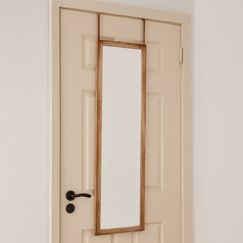 Espejo Colgante de Puerta Rectangular 120×30 cm Marrón