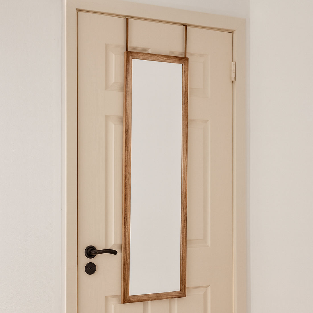 Espejo Colgante de Puerta Rectangular 120×30 cm Marrón