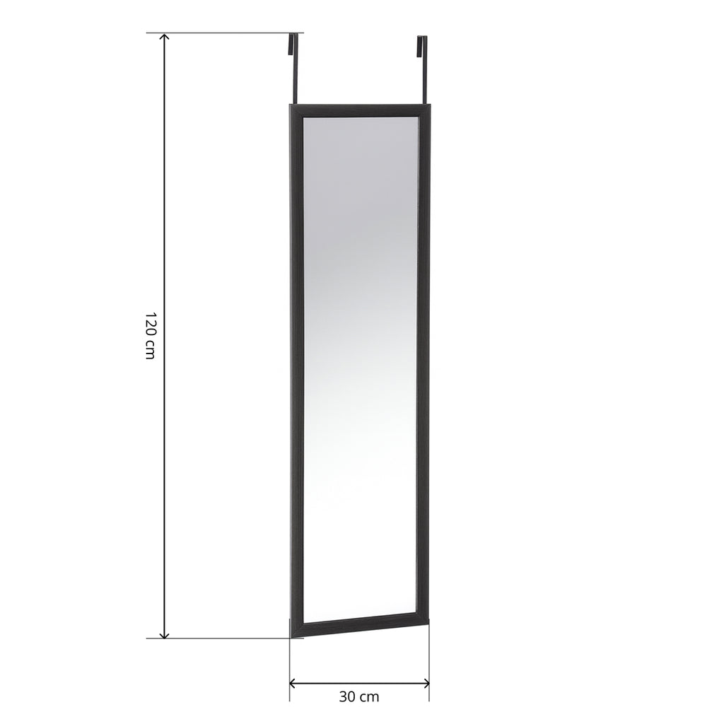 Espejo Colgante de Puerta Rectangular 120×30 cm Negro