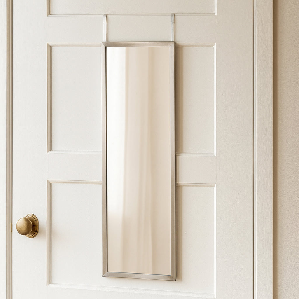 Espejo Colgante de Puerta Rectangular 120×30 cm Plateado