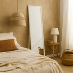 Espejo de Pie de Madera Blanco 120x30 cm