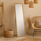 Espejo de Pie de Madera Natural 120x30 cm