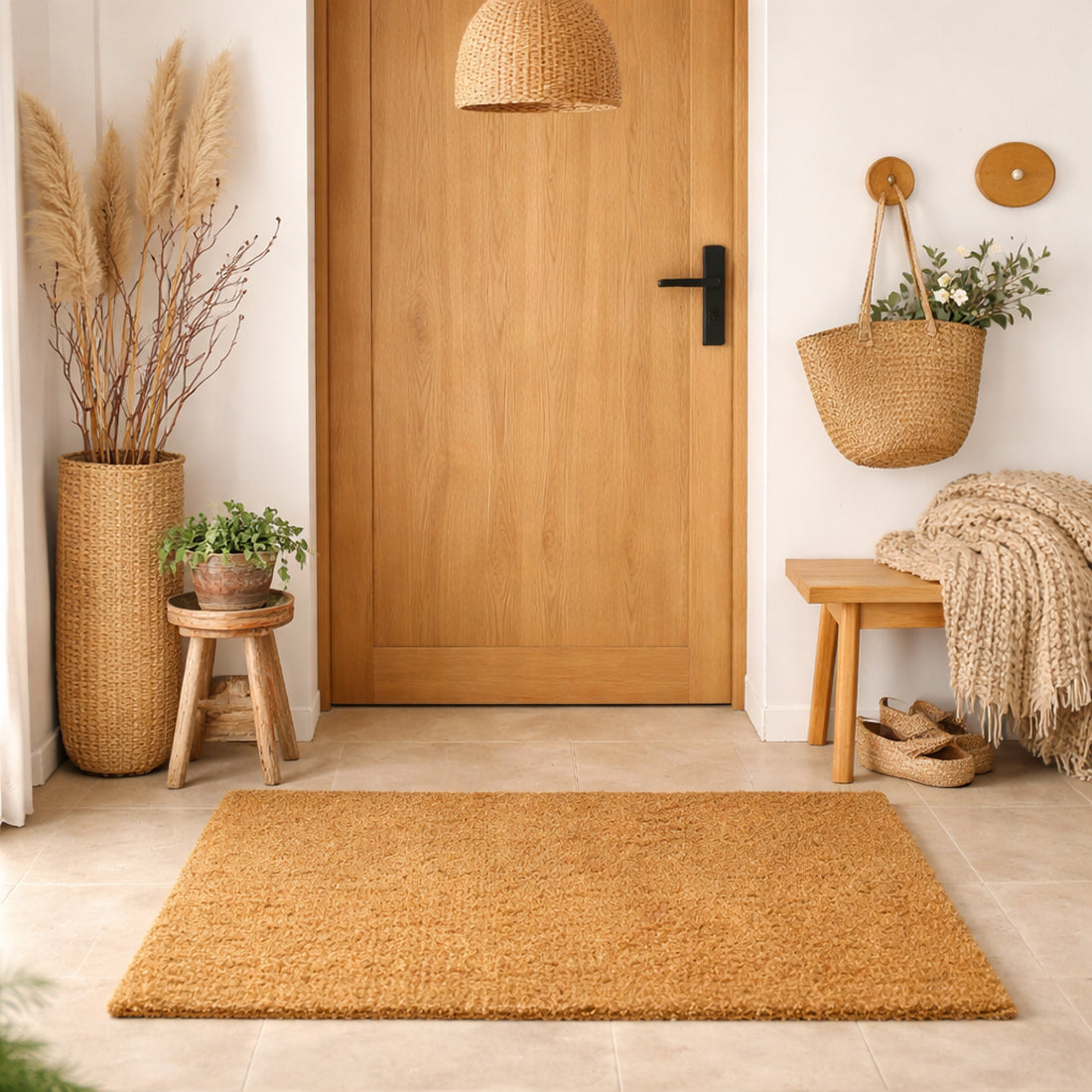 Felpudo Liso de Coco Natural