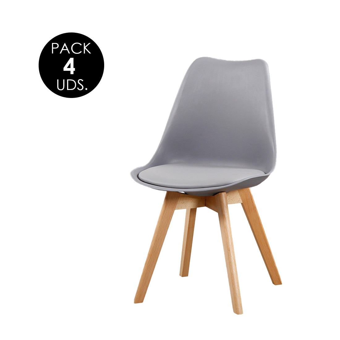 Sillas de Comedor Modernas y Confortables, Fina Gris