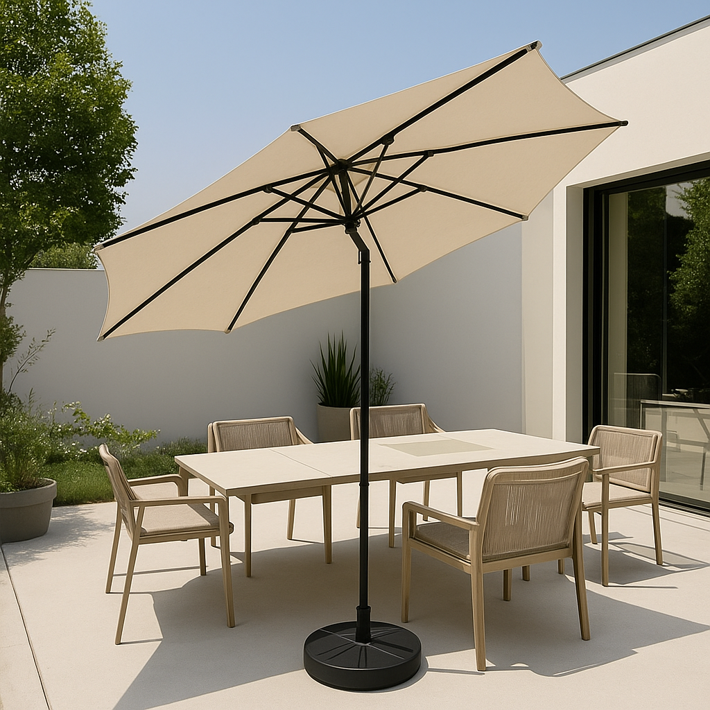 Sombrilla Inclinable Push UP Resistente UV 300x220 cm Beige