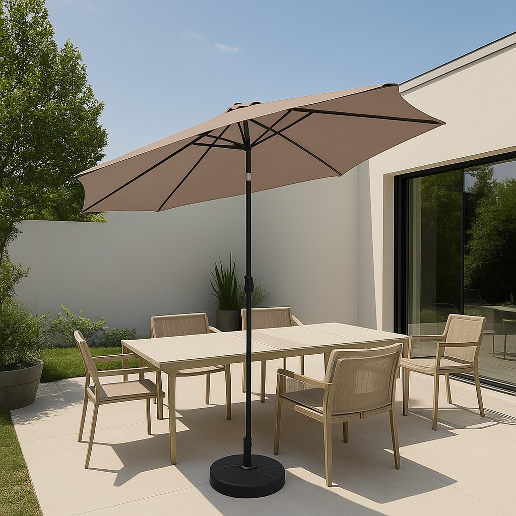 Sombrilla Inclinable Push UP Resistente UV 300x220 cm Topo