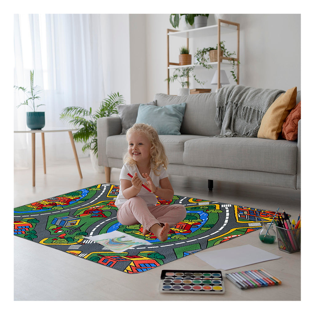 Alfombra Infantil Ciudad Carretera, Modelo A