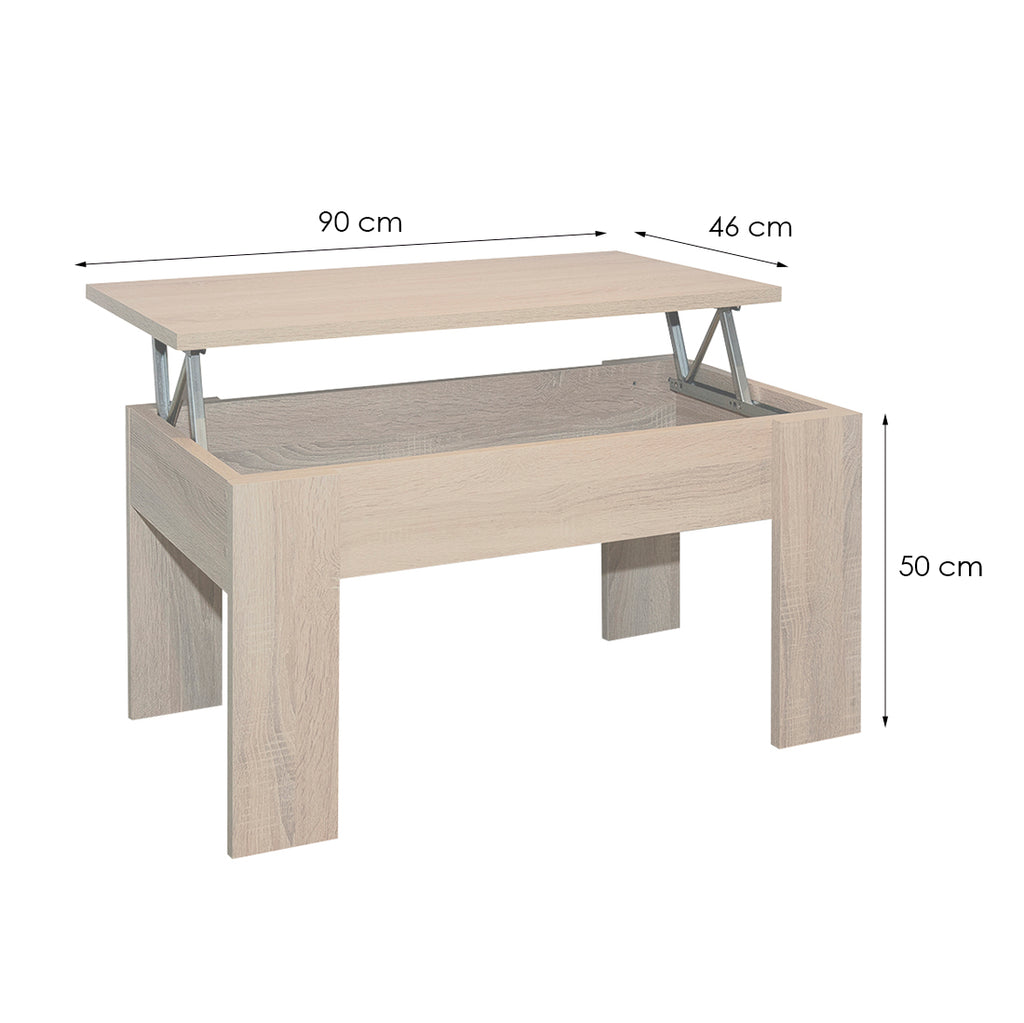 Mesa de Centro Elevable Gala Ártico 46x90x50 cm