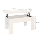 Mesa de Centro Elevable Gala Blanco 46x90x50 cm