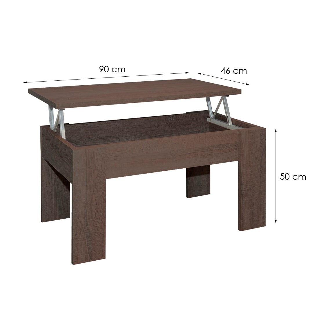 Mesa de Centro Elevable Gala Wengue 46x90x50 cm