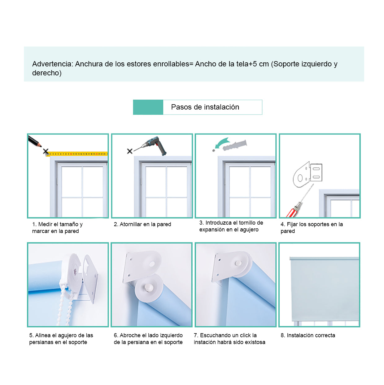 Estor Translúcido Azul