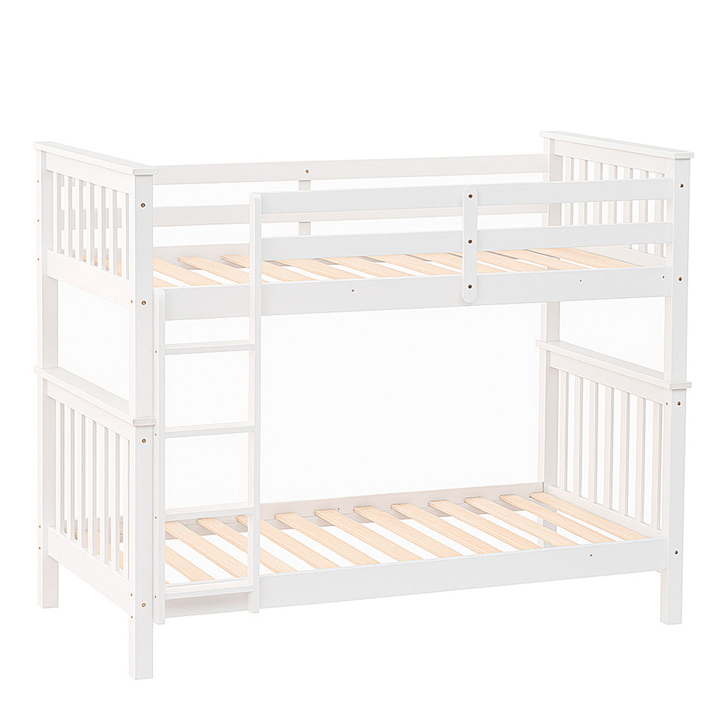 Litera de Madera Maciza con Somier y Escalera Lateral, Camila