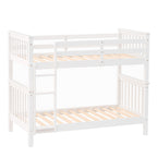 Litera de Madera Maciza con Somier y Escalera Lateral, Camila