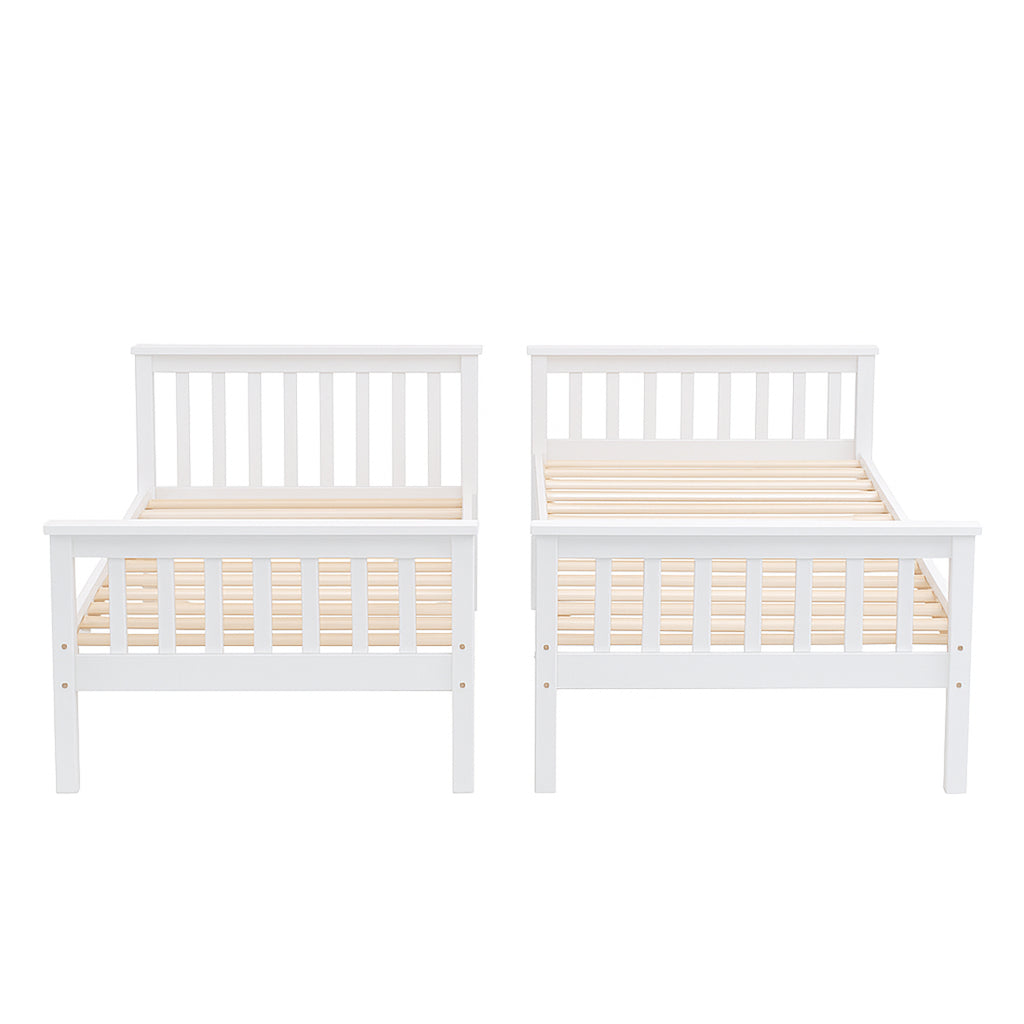 Litera de Madera Maciza con Somier y Escalera Lateral, Camila