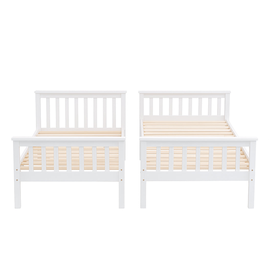 Litera de Madera Maciza con Somier y Escalera Lateral, Camila