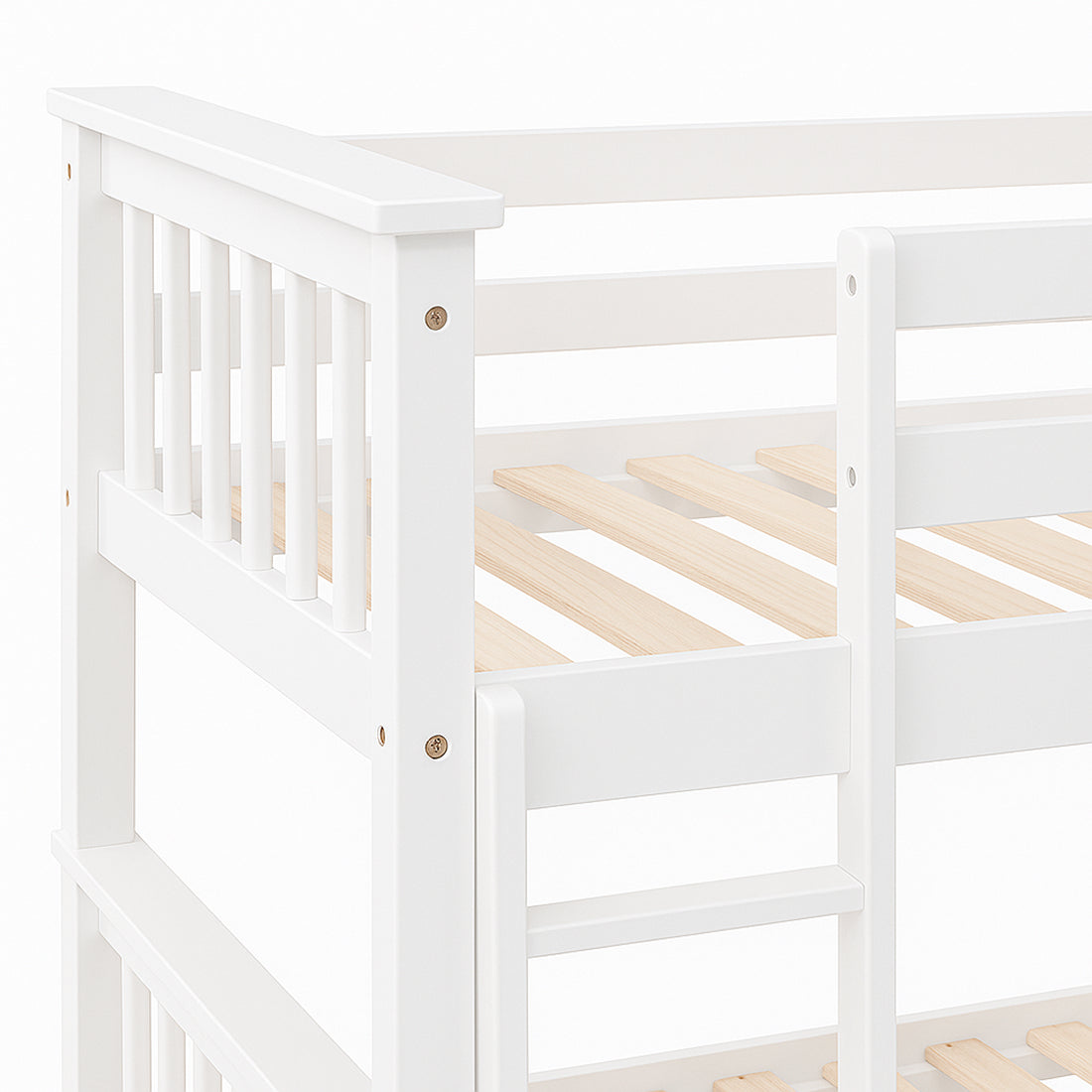 Litera de Madera Maciza con Somier y Escalera Lateral, Camila