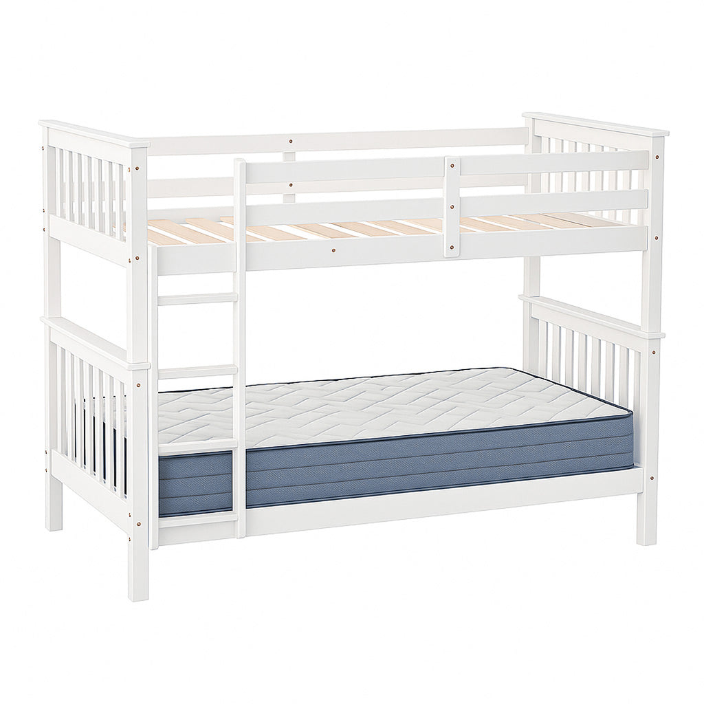 Litera de Madera Maciza con Somier y Escalera Lateral, Camila