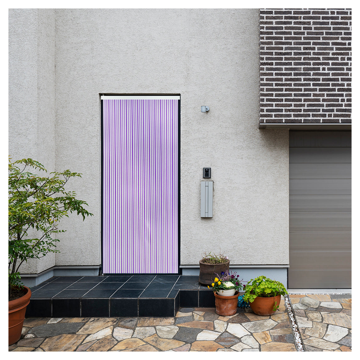 Cortina Mosquitera PVC para Puerta Lila