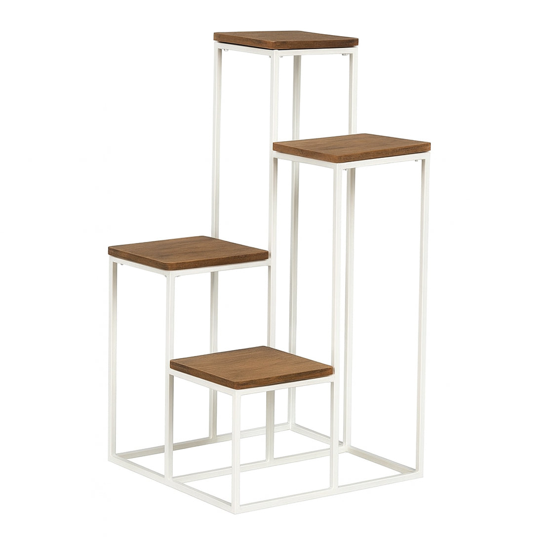 Soporte de Metal para Plantas de 4 Niveles Blanco