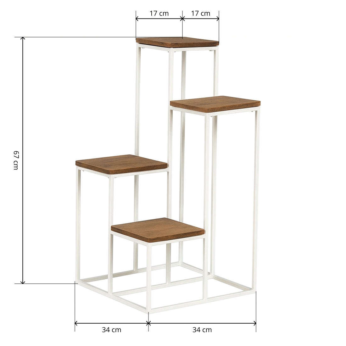 Soporte de Metal para Plantas de 4 Niveles Blanco