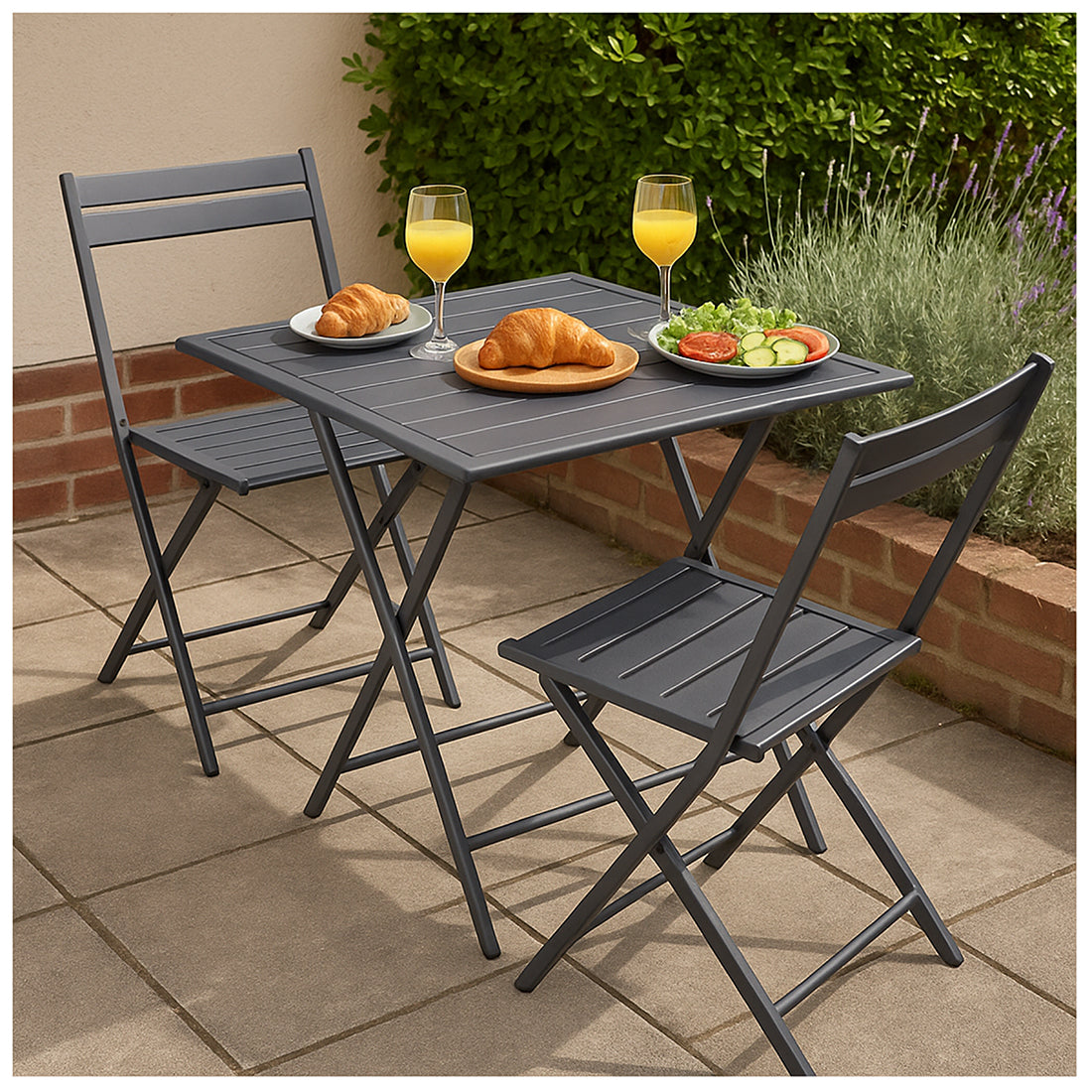 Mesa Plegable de Acero 60x70 cm Antracita