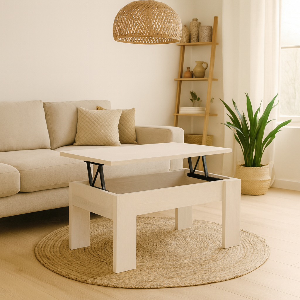 Mesa de Centro Elevable Gala Blanco 46x90x50 cm