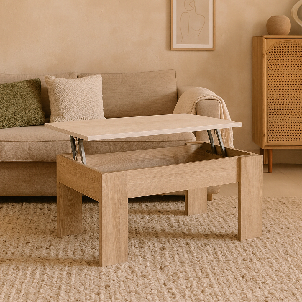 Mesa de Centro Elevable Gala Blanco Cambria 46x90x50 cm