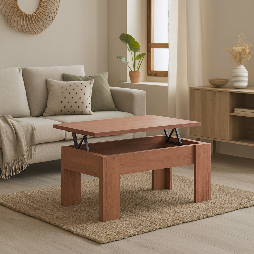 Mesa de Centro Elevable Gala Nogal 46x90x50 cm