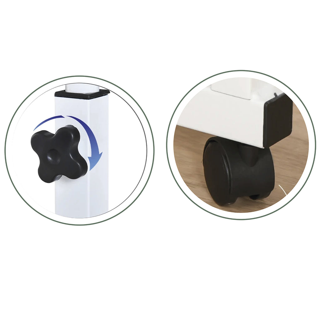 Mesa Ajustable Negra con Ruedas 40x60x65-89 cm