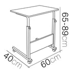 Mesa Ajustable Natural con Ruedas 40x60x65-89 cm