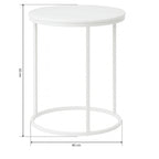 Set 2 Mesas Auxiliares Redondas de Madera y Metal, Blanco