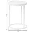 Set 2 Mesas Auxiliares Redondas de Madera y Metal, Blanco