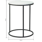 Set 2 Mesas Auxiliares Redondas de Madera y Metal, Mármol