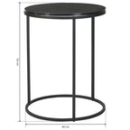 Set 2 Mesas Auxiliares Redondas de Madera y Metal, Negro