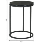 Set 2 Mesas Auxiliares Redondas de Madera y Metal, Negro