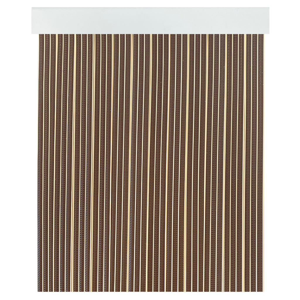 Cortina Mosquitera PVC para Puerta Marrón/Beige