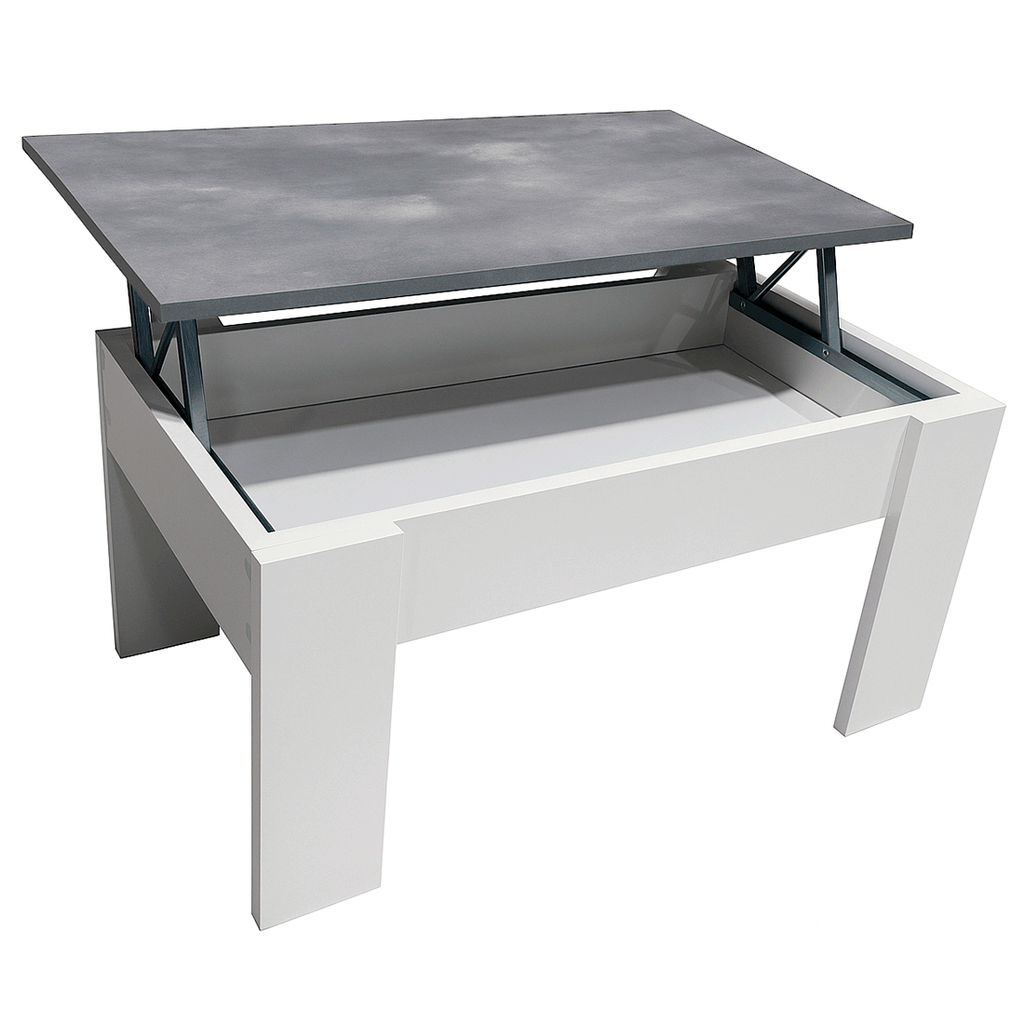 Mesa de Centro Elevable Gala Blanco Cemento 46x90x50 cm