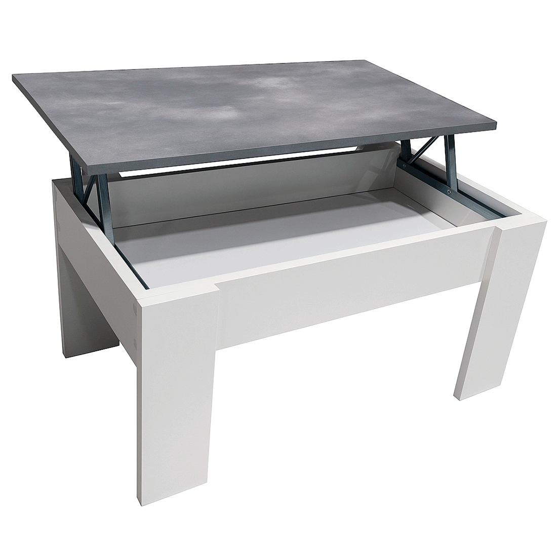 Mesa de Centro Elevable Gala Blanco Cemento 46x90x50 cm