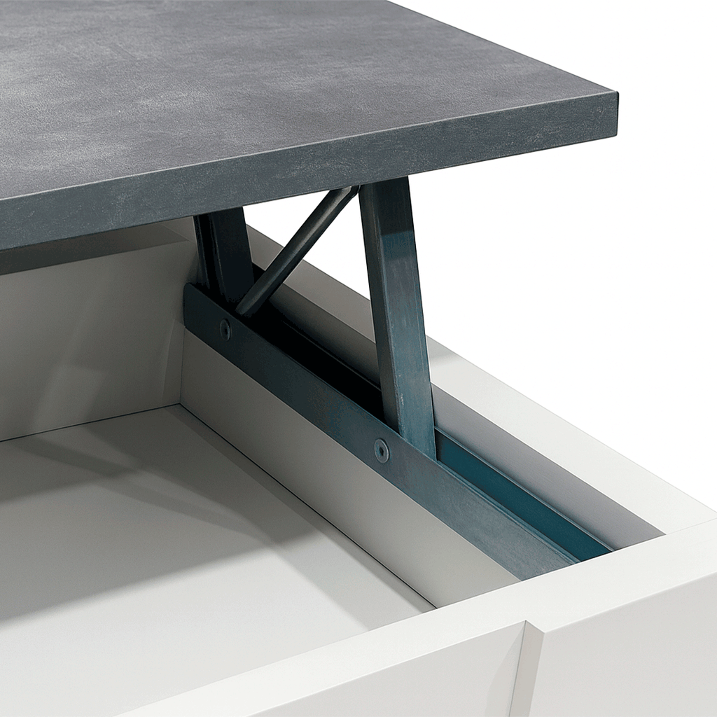 Mesa de Centro Elevable Gala Blanco Cemento 46x90x50 cm