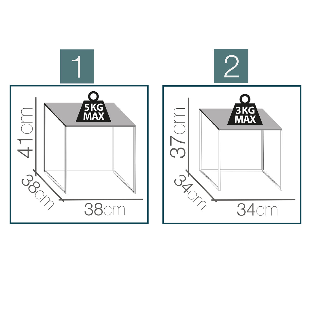 Set 2 Mesas Auxiliares Nido Crema