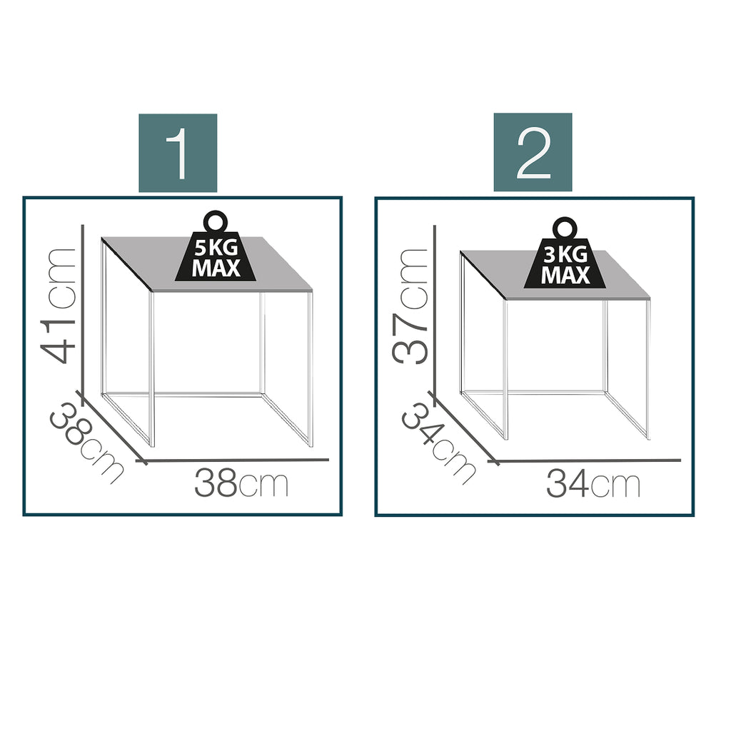 Set 2 Mesas Auxiliares Nido Negro