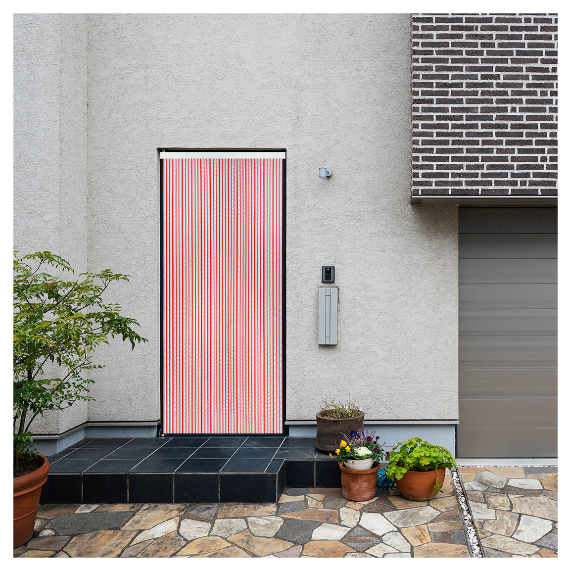 Cortina Mosquitera PVC para Puerta Rojo