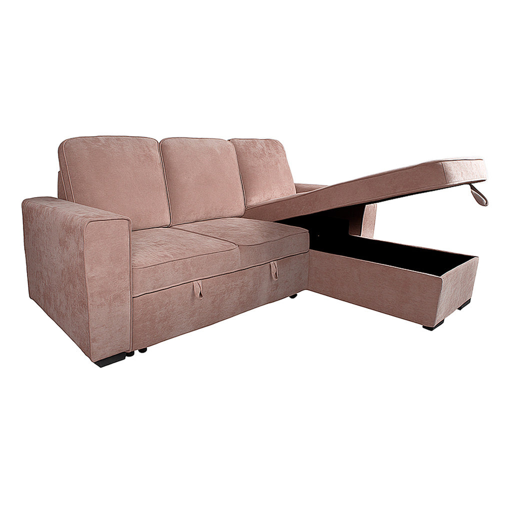 Sofá Chaise Longue Convertible con Arcón Nepal Beige