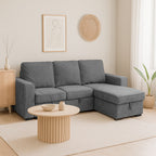 Sofá Chaise Longue Convertible con Arcón Nepal Gris