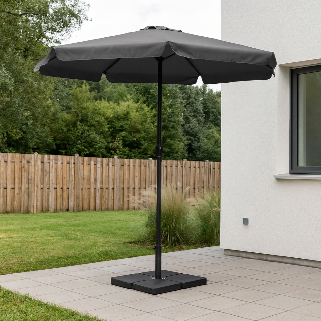 Sombrilla de 3 M con Faldón y Forro Anti UV Antracita