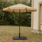 Sombrilla de 3 M con Faldón y Forro Anti UV Crema