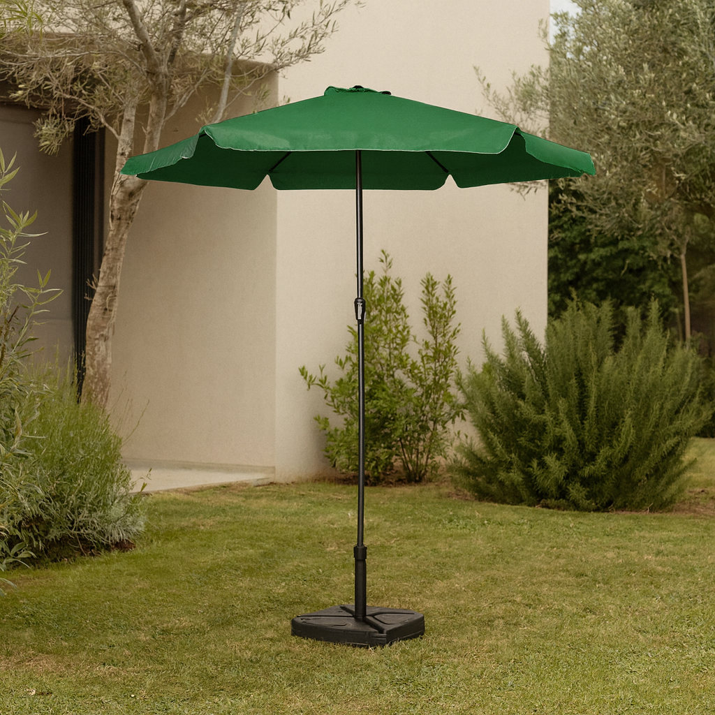 Sombrilla de 3 M con Faldón y Forro Anti UV Verde